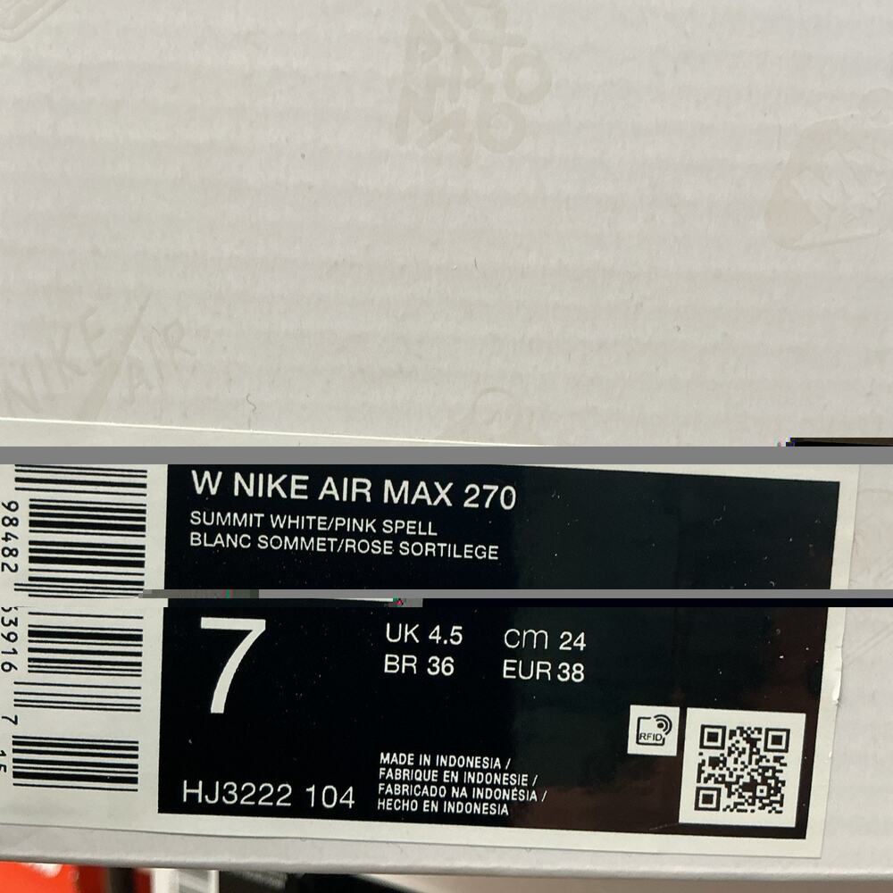 Size 7 - Nike Air Max 270 Summit White Pink Spell W - Picture 7 of 7